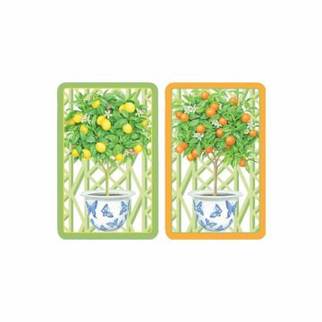 Citrus Topiaries Playing Cards - Elegant Two-Deck Set