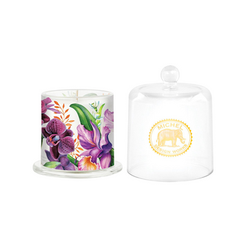 Orchids Cloche Candle – Elegant Soy Blend Candle with Cloche