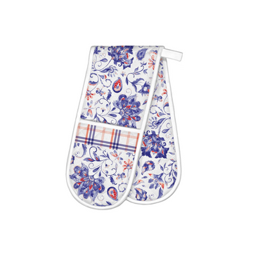 Paisley and Plaid Double Oven Mitt – Stylish and Protective Kitchen Essential