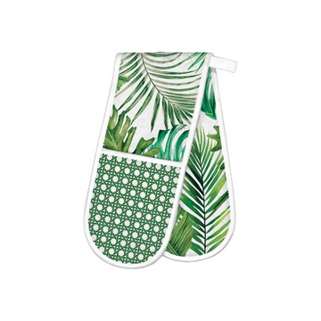 Palm Breeze Double Oven Mitt – Stylish and Protective Kitchen Essential