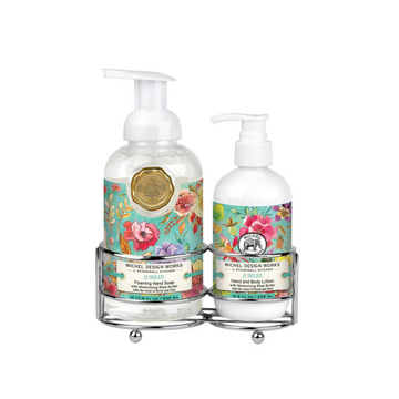 Poppies & Posies Hand Care Caddy – Elegant Soap & Lotion Set