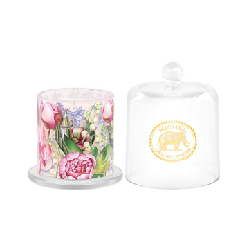 Porcelain Peony Cloche Candle – Luxurious Floral Scented Candle