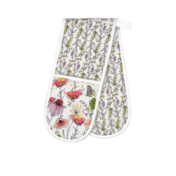 Posies Double Oven Mitt 