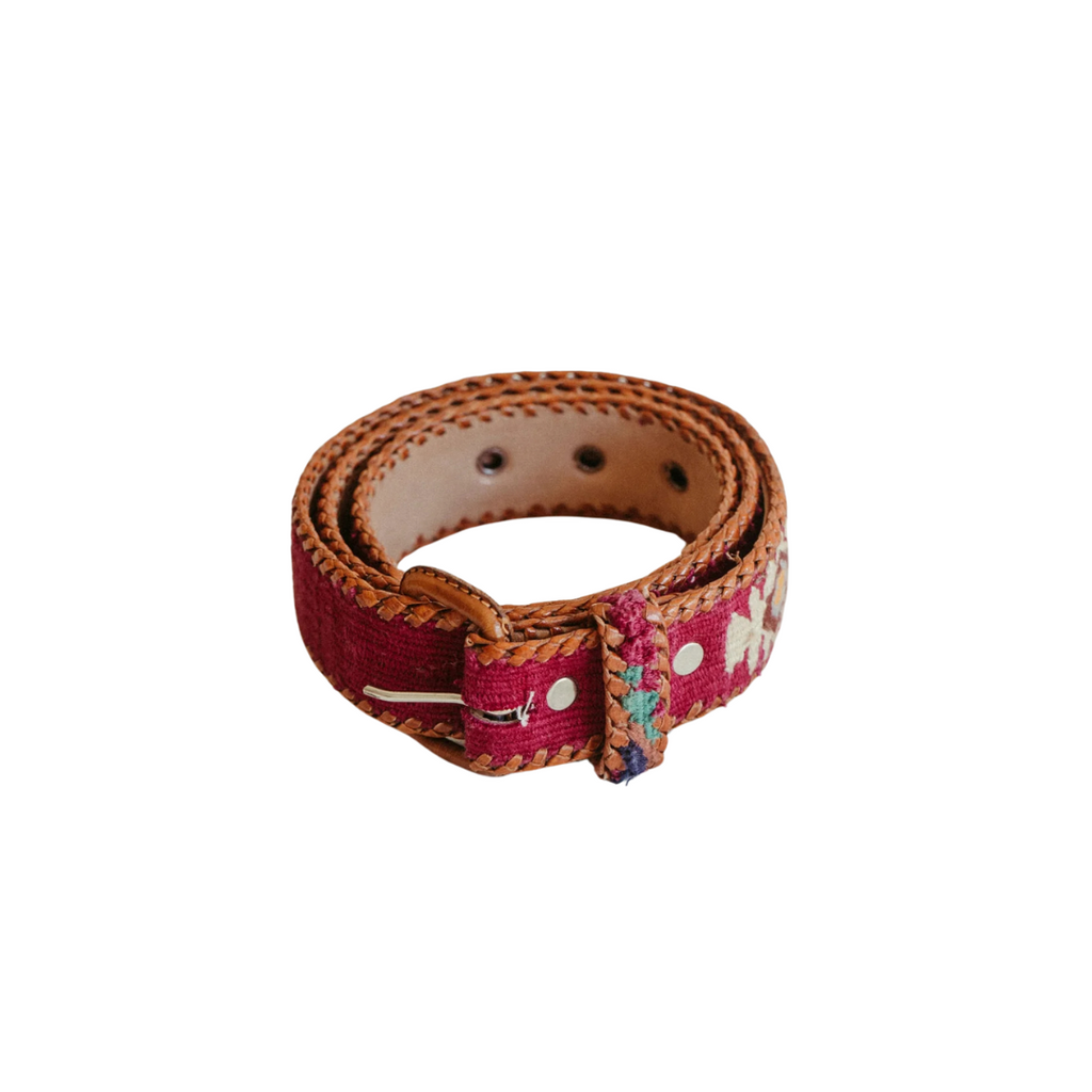 The Itzamná Belt – Handwoven Textile with Premium Leather