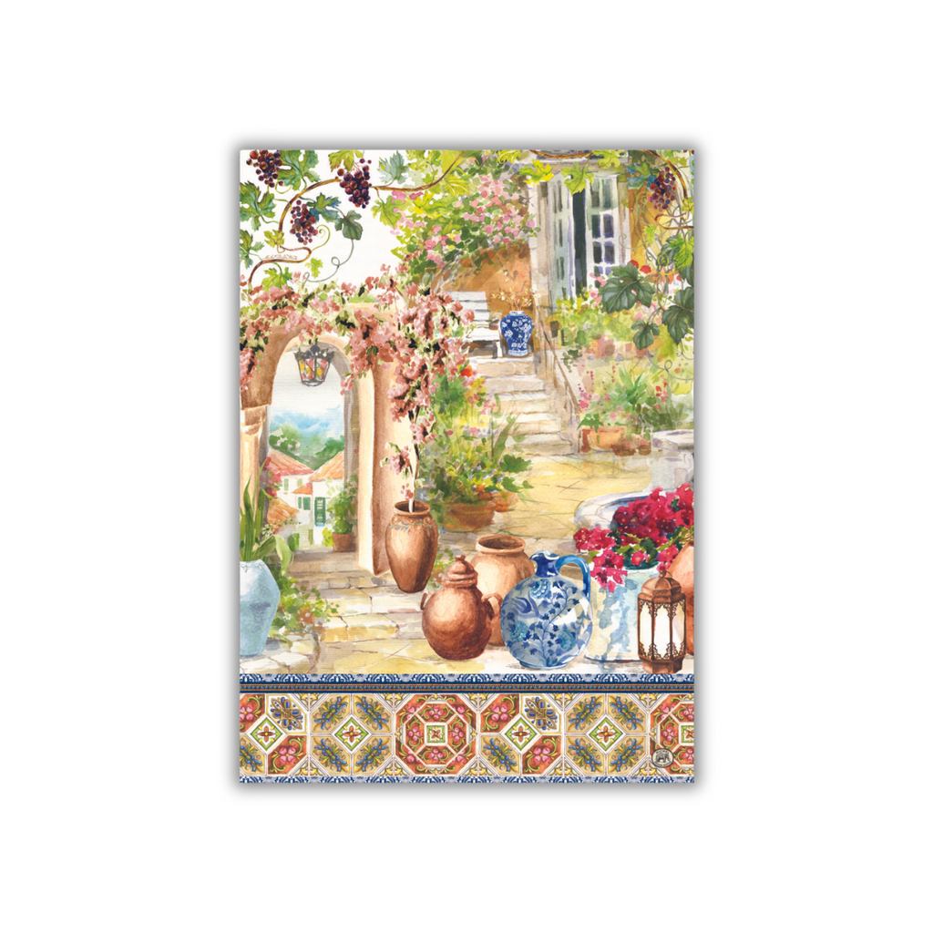 Tuscan Terrace Kitchen Towel – Absorbent Cotton with Bold Decorative Flair